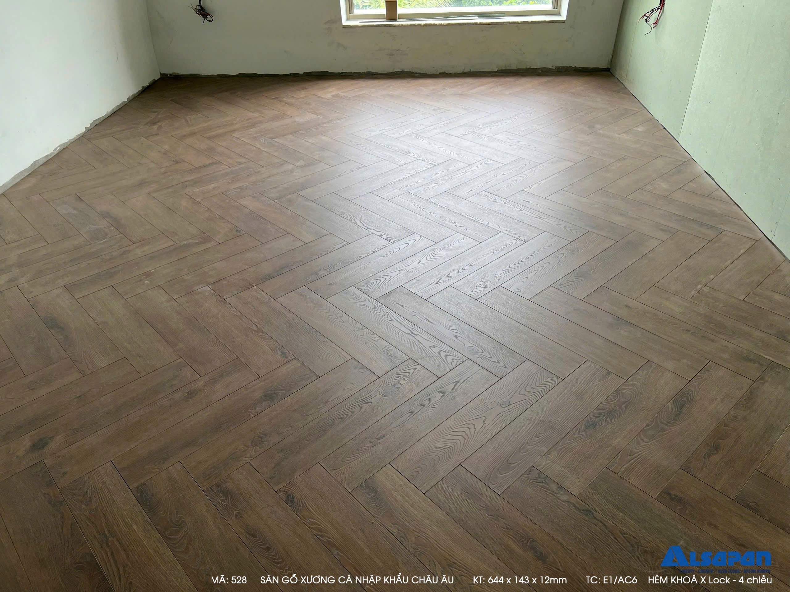 Sàn gỗ xương cá Alsa 12mm 528