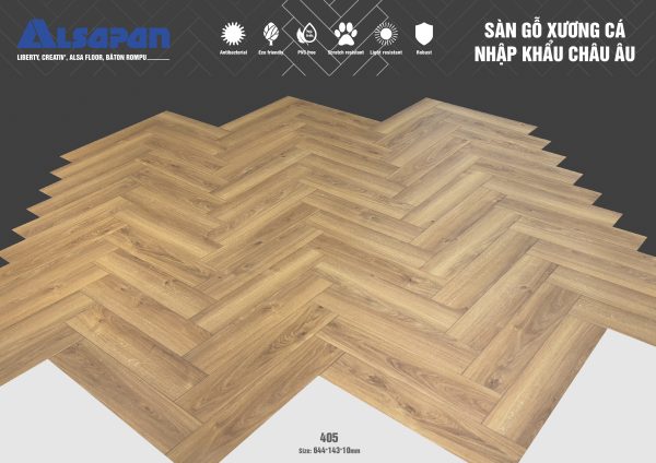 Sàn gỗ xương cá Alsa 10mm 405