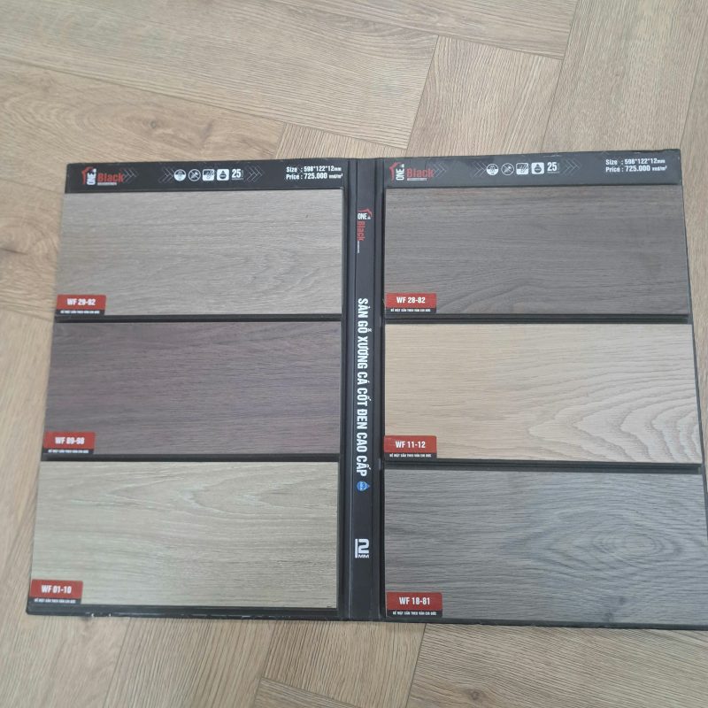 Sàn Gỗ Xương Cá Cốt Đen One Black 12mm