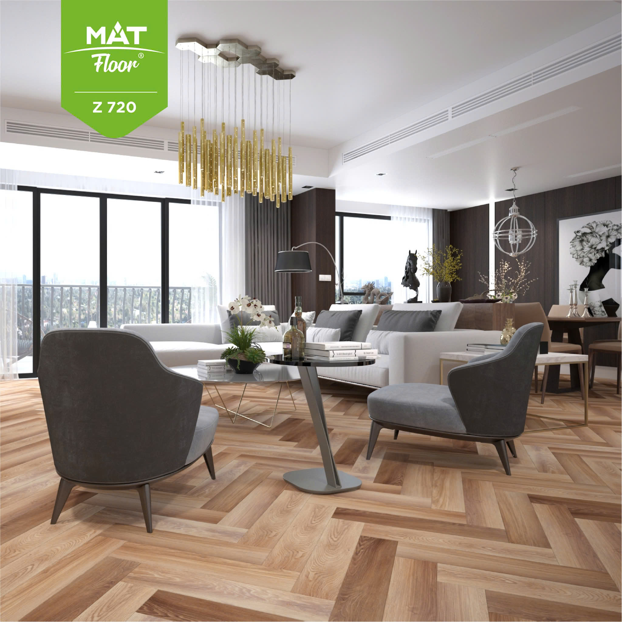 Sàn Nhựa Xương Cá Mat Floor 4mm Z720