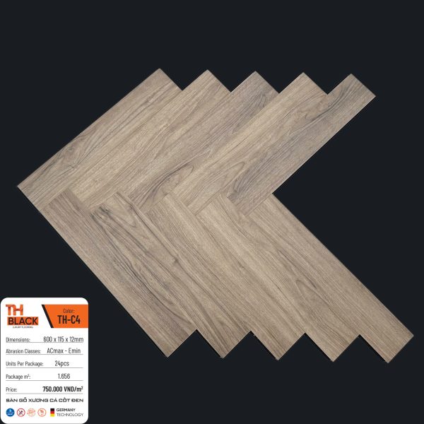 Sàn Gỗ TH Black Cốt Đen Xương Cá TH-C4