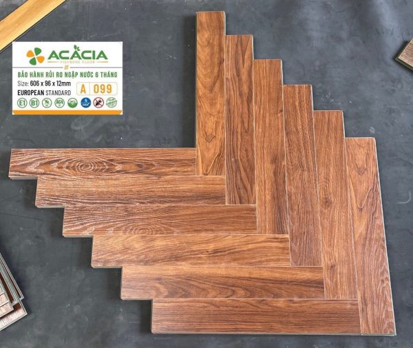Sàn Gỗ Xương Cá Acacia 12mm A099 Cốt Xanh