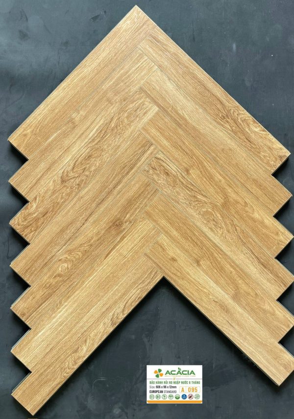 Sàn Gỗ Xương Cá Acacia 12mm A095 Cốt Xanh