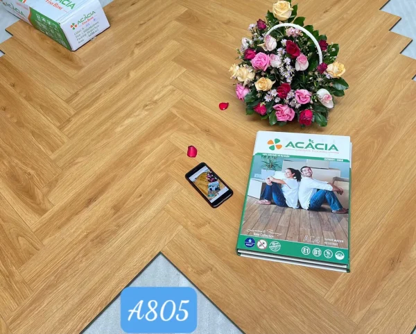 Sàn Gỗ Xương Cá Acacia 8mm A805 Cốt Xanh